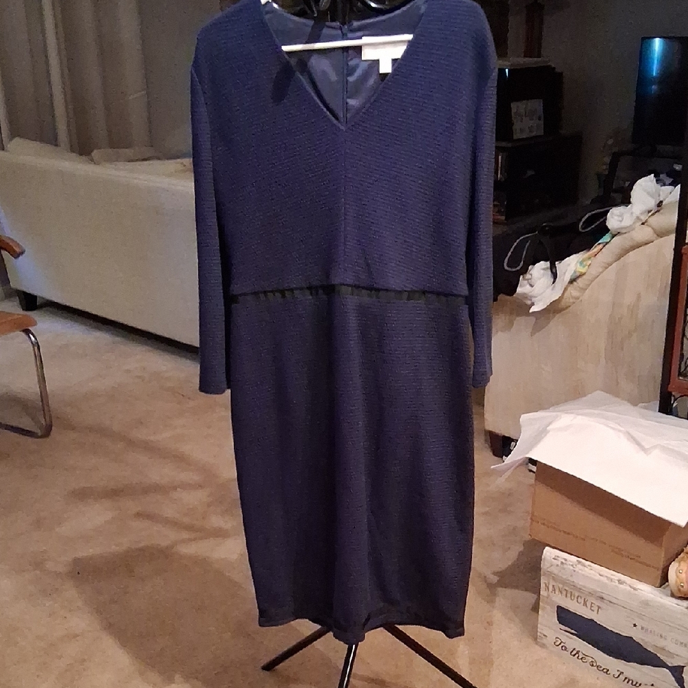 Hugo Boss Classic Long Sleeve Blue Dress